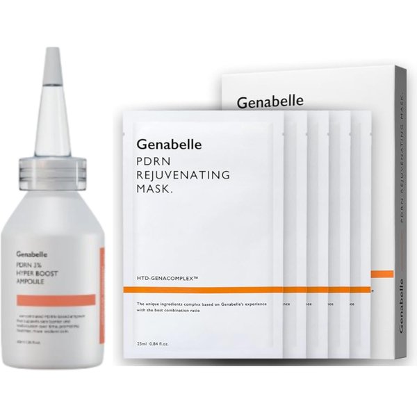 Genabelle - PDRN 3% Hyper Boost Ampoule - 40ml (1ea) & Rejuvenating Mask - 5pcs Set