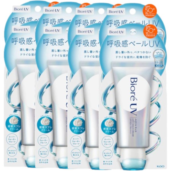 Kao - Biore UV Aqua Rich Airy Hold Cream SPF50+ PA++++ - 70g (8ea) Set