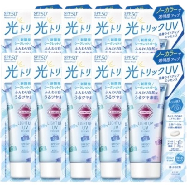 Kose - Suncut Light Up UV Essence SPF50+ PA++++ - 80g (10ea) Set