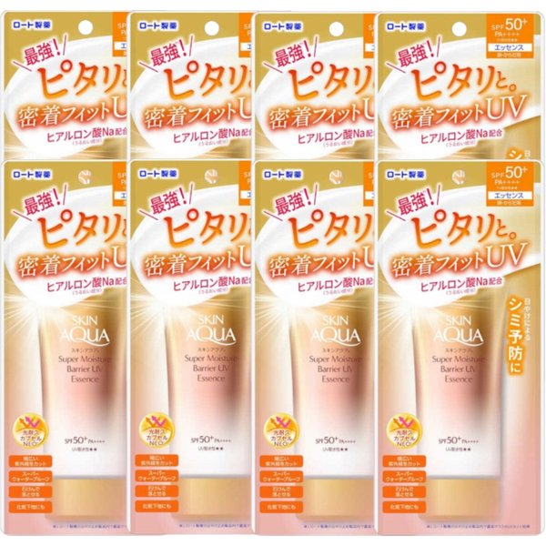 Rohto Mentholatum - Skin Aqua Super Moisture Barrier UV Essence SPF50+ PA++++ - 70g (8ea) Set