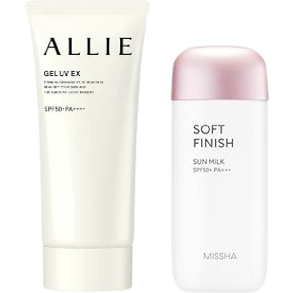 MISSHA - All-Around Safe Block Soft Finish Sun Milk SPF50+ PA+++ - 70ml X Kanebo - Allie Gel UV EX SPF50+ PA++++ - 90g (New...