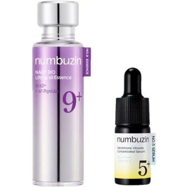 numbuzin - No.9 NAD+ BIO Lifting-sil Essence - 50ml (1ea) & No.5+ Glutathione Vitamin Concentrated Serum - 10ml (1ea) Set