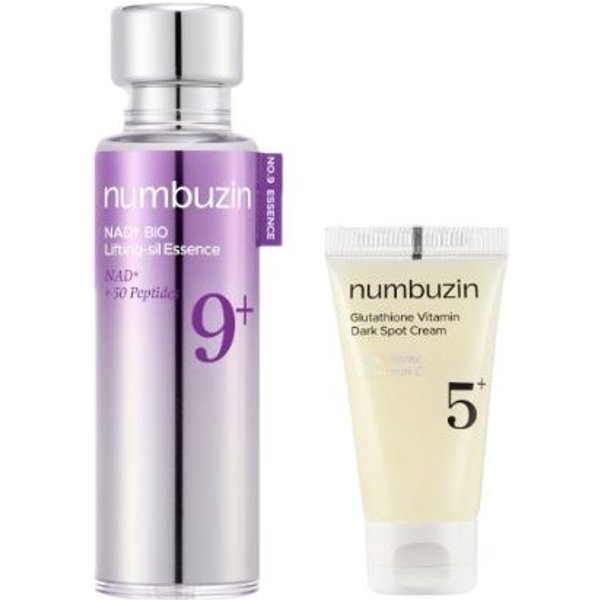 numbuzin - No.9 NAD+ BIO Lifting-sil Essence - 50ml (1ea) & No.5+ Glutathione Vitamin Dark Spot Cream - 15ml (1ea) Set