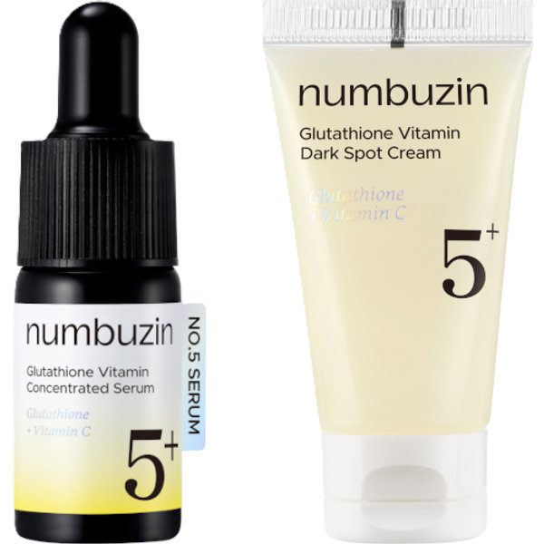numbuzin - No.5+ Glutathione Vitamin Concentrated Serum - 10ml (1ea) & Dark Spot Cream - 15ml (1ea) Set
