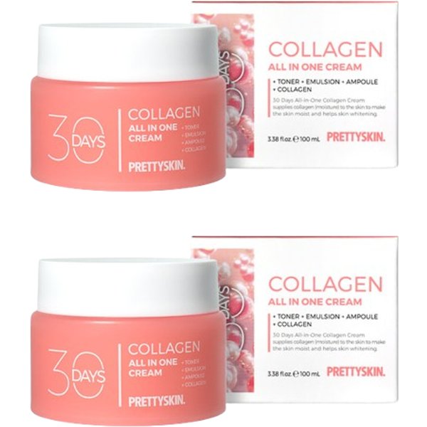 PRETTYSKIN - 30 Days All In One Collagen Cream - 100ml (2ea) Set