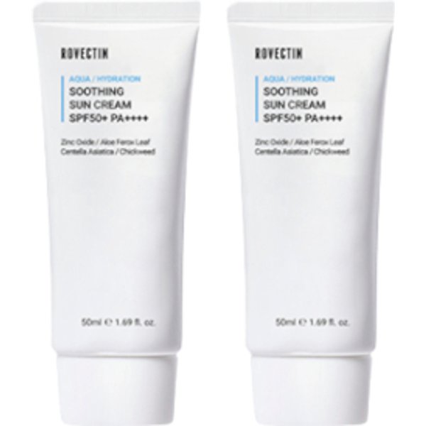 ROVECTIN - Aqua Soothing Sun Cream SPF50+ PA++++ (New Version of Skin Essentials Aqua Soothing UV Protector) - 50ml (2ea) Set
