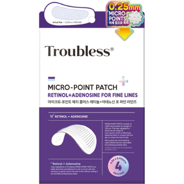 Troubless - Micro-Point Patch Plus Retinol & Adenosine For Fine Lines 4patches - 4pezzi