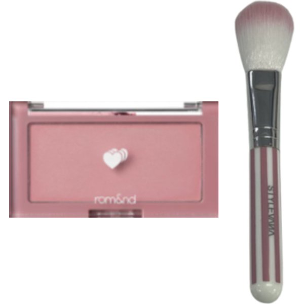 Romand - Better Than Cheek (2022 New Version) - 4g - C02 Blueberry (1ea) + MissLady - Cheek Brush - Pink and White (1ea)Set
