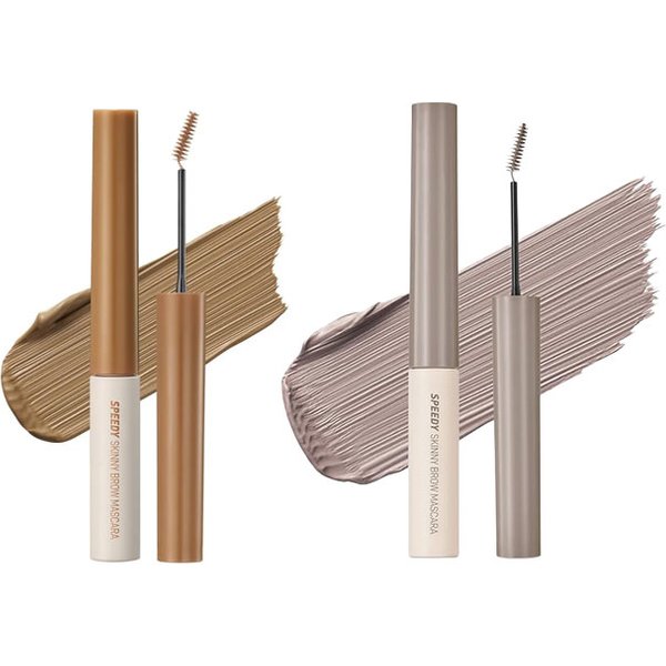 peripera - Speedy Skinny Brow Mascara - 03 Natural Brown (1ea) X 10 Hazy Ash (1ea) Set