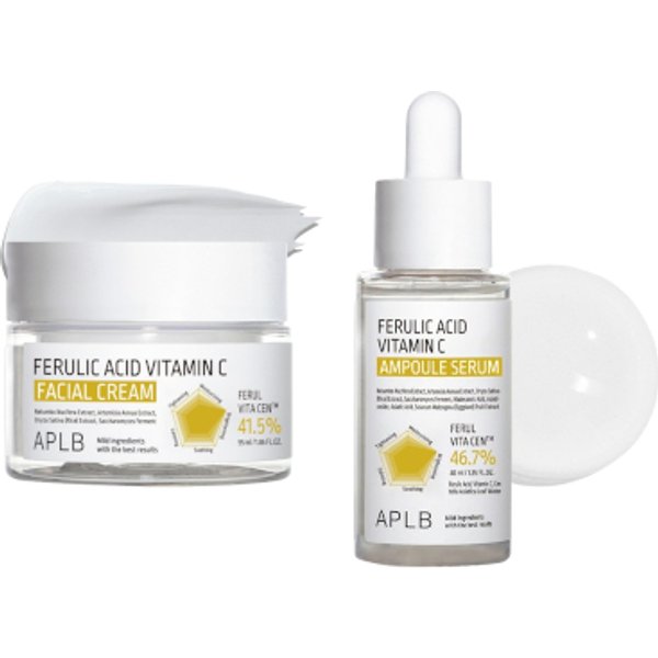 APLB - Ferulic Acid Vitamin C Ampoule Serum - 40ml & Facial Cream - 55ml Set