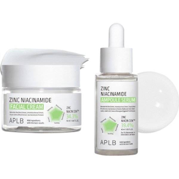APLB - Zinc Niacinamide Ampoule Serum - 40ml & Facial Cream - 55ml Set