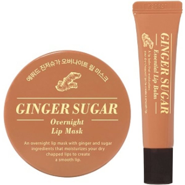 ETUDE - Ginger Sugar Overnight Lip Mask - 23g (1ea) Set + Ginger Sugar Essential Lip Balm - 15ml (1ea) Set