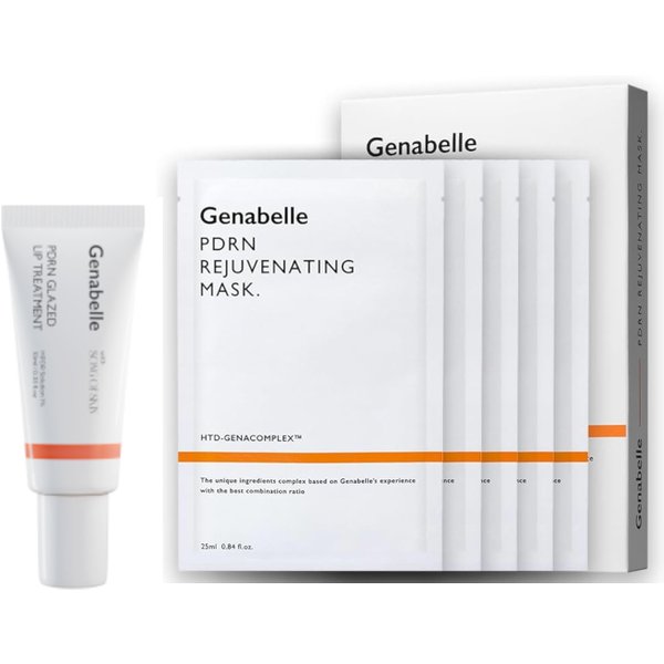 Genabelle - PDRN Glazed Lip Treatment - 10ml (1ea) & Rejuvenating Mask - 5pcs Set