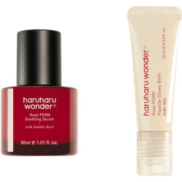 haruharu wonder - Rose PDRN Soothing Serum with Ruby Red Glowy Balm Set