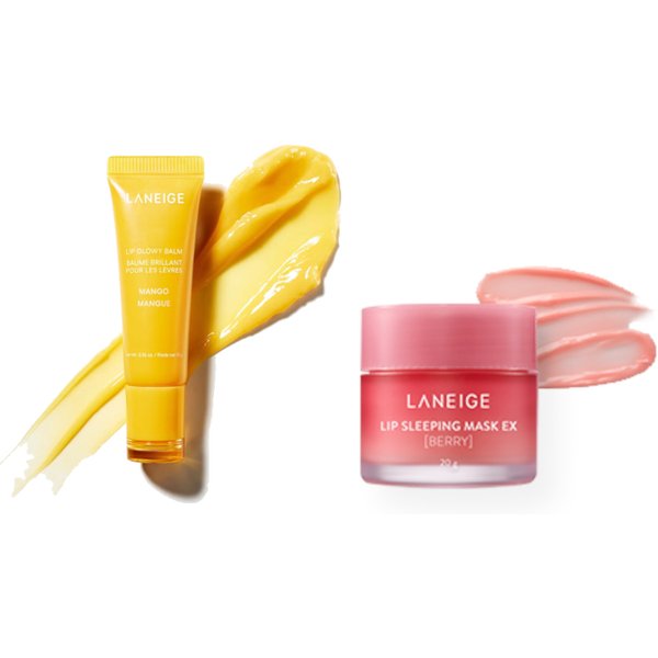 LANEIGE - Lip Glowy Balm - 10g - Mango (1ea) X Lip Sleeping Mask EX - 20g - Berry (1ea)
