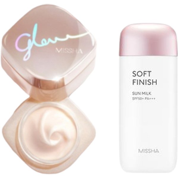 MISSHA - All-Around Safe Block Soft Finish Sun Milk SPF50+ PA+++ - 70ml X MISSHA - Glow Skin Balm - 50ml