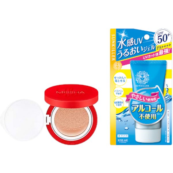 ISEHAN - Kiss Me Sunkiller Perfect Water Essence SPF50+ PA++++ - 50g X MISSHA - Velvet Finish Cushion SPF50+ PA+++ - 15g - 23