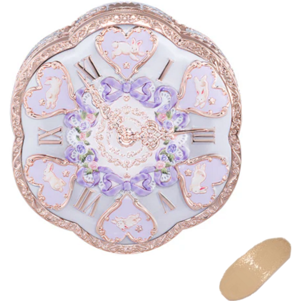 FlowerKnows - Bunny Garden Cushion Cream Foundation - 02 Iris Purple (Case+Refill) - 16g - W04 Fair Nude