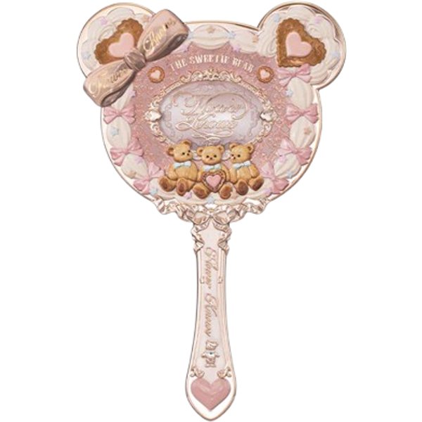 FlowerKnows - The Sweetie Bear Hand Mirror - 1pc - Creamy Pink