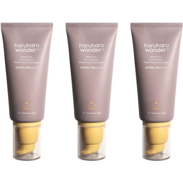 haruharu wonder - Black Rice Pure Mineral Relief Daily Sunscreen SPF50+ PA++++ - 50ml (3ea) Set
