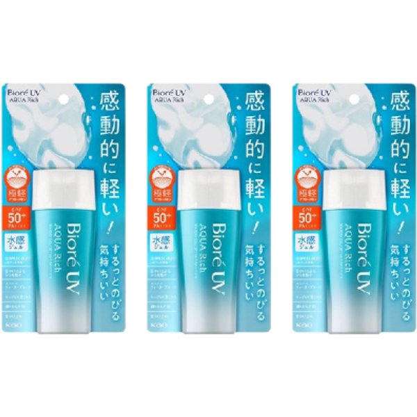 Kao - Biore UV Aqua Rich Water Gel SPF50+ PA++++ - 70ml (3ea) Set