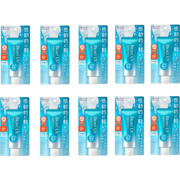 Kao Biore UV Aqua Rich Watery Essence SPF50+ PA++++ - 70g 10pcs Set