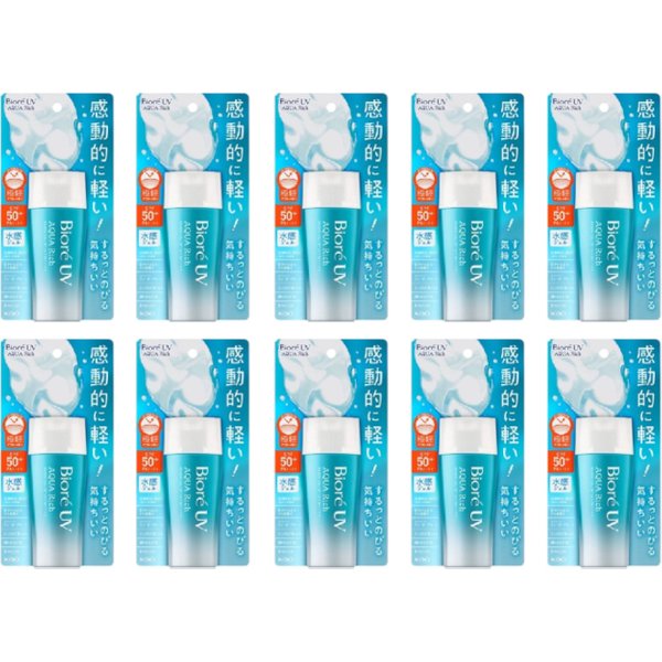 Kao Biore UV Aqua Rich Watery Gel SPF50+ PA++++ - 70ml 10pcs Set