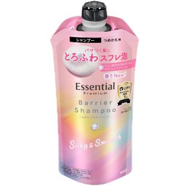 Kao - Essential Premium Barrier Shampoo Refill - 340ml - Silky & Smooth
