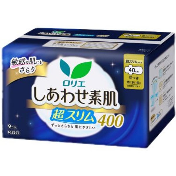 Kao - Laurier Shiawase Sokuhada Super Slim Extra Heavy Night Use With Wings 40cm - 9pcs