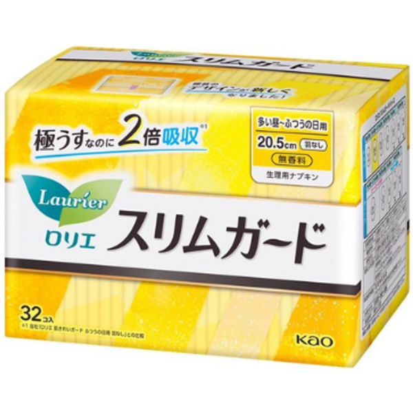 Kao - Laurier Slim Guard Heavy Daily Use no Wings 20.5cm - 32pcs - Fragrance Free