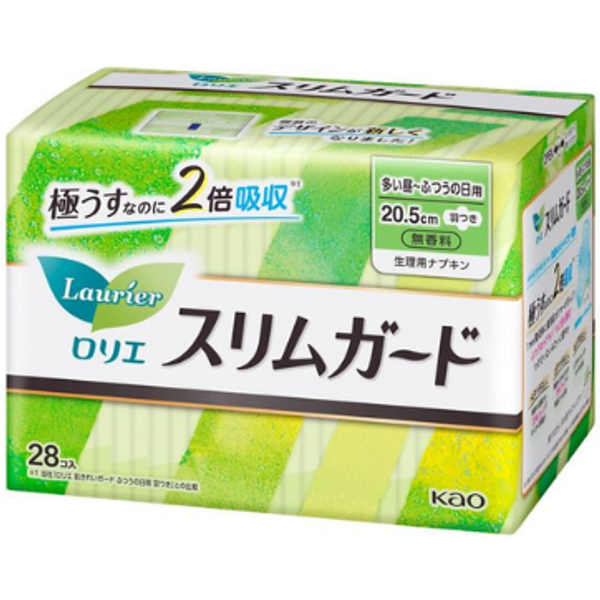 Kao - Laurier Slim Guard Heavy Daily Use With Wings 20.5cm - 28pcs - Fragrance Free