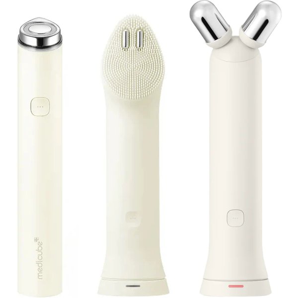 medicube - Age Booster Pro Mini Plus + Cleansing Head + V Roller Set - Beige