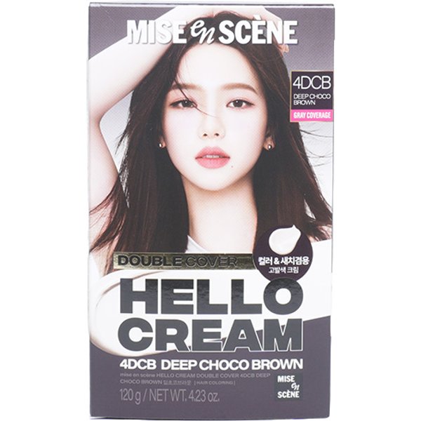 miseenscéne - Hello Cream Double Cover - 120g - 4DCB Deep Chocolate Brown