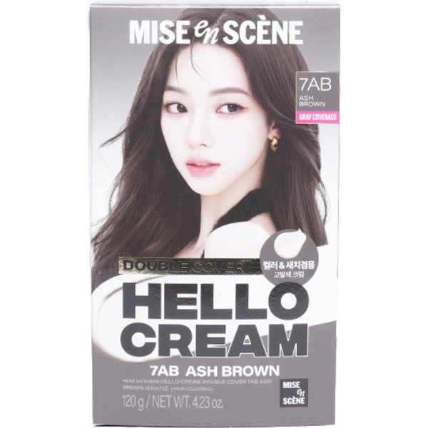 miseenscéne - Hello Cream Double Cover - 120g - 7AB Ash Brown
