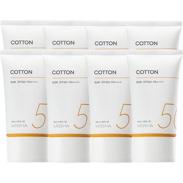 MISSHA All Around Safe Block Cotton Sun SPF50+ PA++++ (New Version of All Around Safe Block Daily Sun) - 50ml (8ea) Set