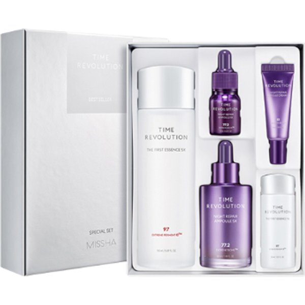 MISSHA - Time Revolution 5X Bestseller Special Set (Essence 150ml, Ampoule 50ml; (Gift) Essence 30ml, Ampoule 10ml, Cream...