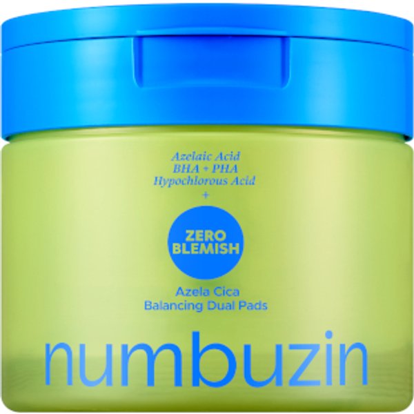 numbuzin - Zero Blemish Azela Cica Balancing Dual Pads - 210ml/60Pads