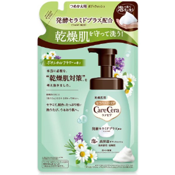 Rohto Mentholatum - Care Cera High Moisturizing Foam Body Wash Refill - 385ml - Botanical Flower