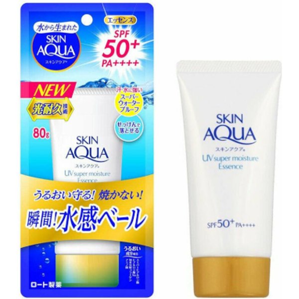 Rohto Mentholatum - Skin Aqua Super Moisture Essence Sunscreen SPF50+/PA++++ - 80g - White