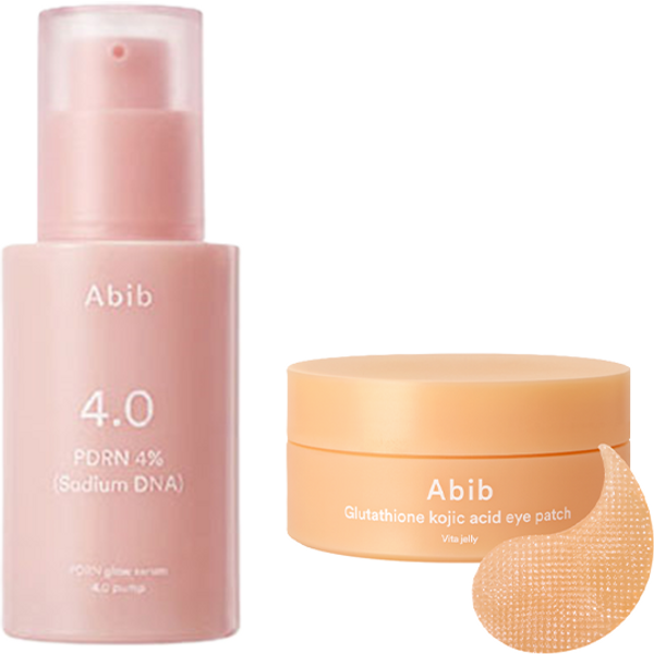 Abib - PDRN Glow Serum 4.0 Pump (1ea) X Glutathione Kojic Acid Eye Patch Vita Jelly (1ea) Set