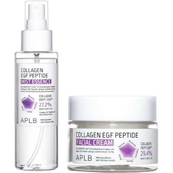 APLB - Collagen EGF Peptide Facial Cream - 55ml (1ea) + Mist Essence - 105ml (1ea) Set