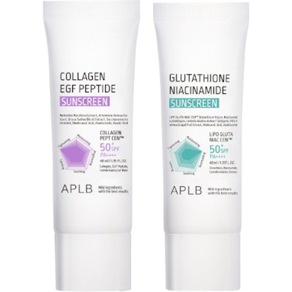 APLB - Glutathione Niacinamide & Collagen EGF Peptide Sunscreen SPF50+ PA++++ - (40ml*2pcs) Set