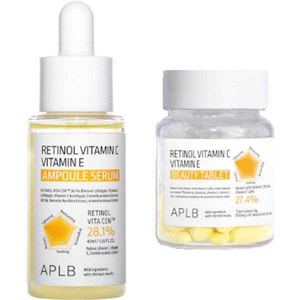 APLB - Retinol Vitamin C Vitamin E Beauty Tablet - 30ea + Ampoule Serum - 40ml set
