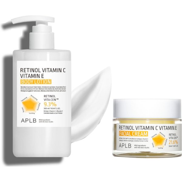 APLB - Retinol Vitamin C Vitamin E Body Lotion - 300ml (1ea) X Facial Cream - 55ml (1ea) Set