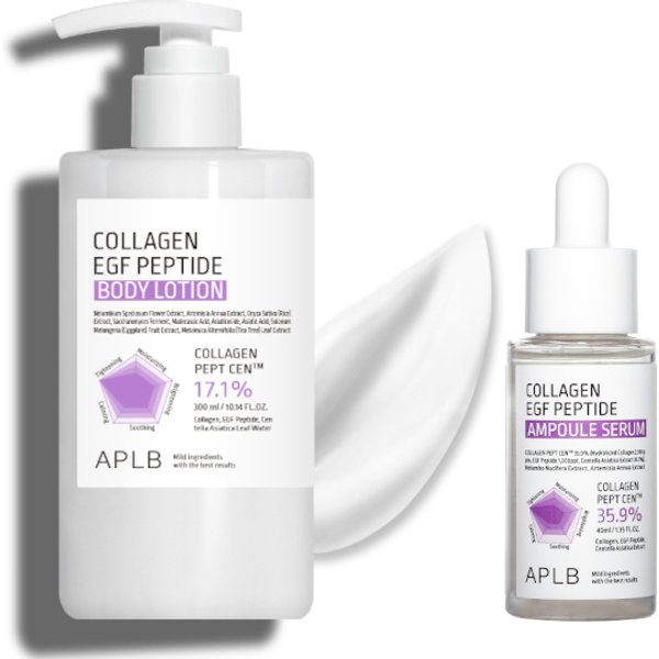 APLB - Collagen EGF Peptide Body Lotion - 300ml (1ea) X Ampoule Serum - 40ml (1ea) Set