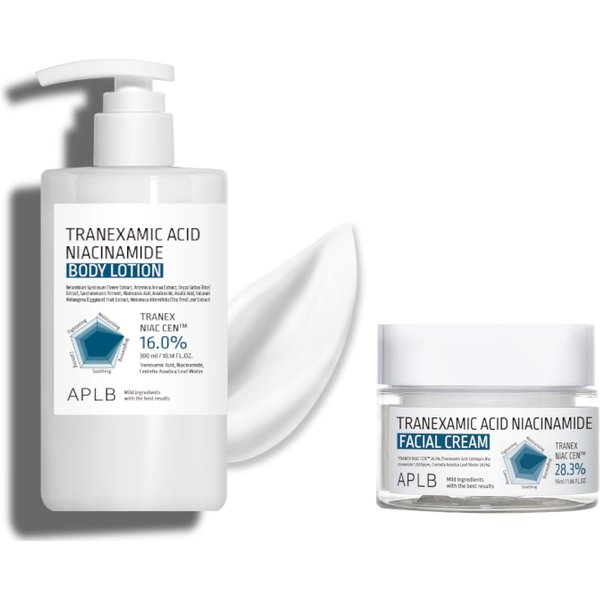 APLB - Tranexamic Acid Niacinamide Body Lotion - 300ml (1ea) X Facial Cream - 55ml (1ea) Set