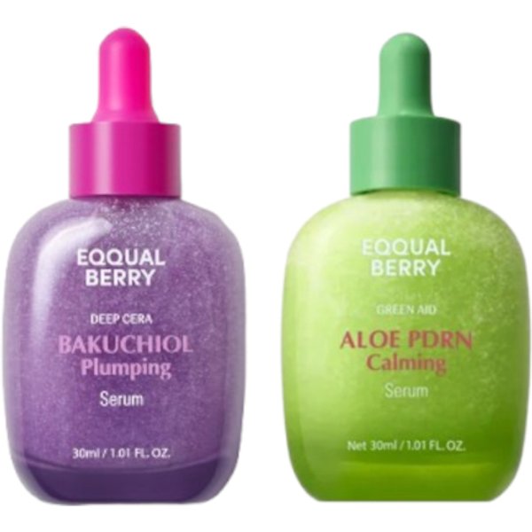 EQQUALBERRY - Bakuchiol Plumping Serum - 30ml (1ea) + Aloe PDRN Calming Serum - 30ml (1ea) Set