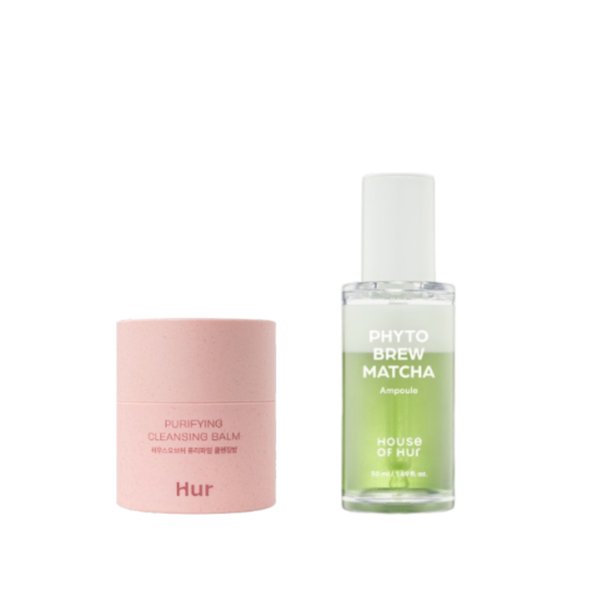 HOUSE OF HUR - Purifying Cleansing Balm - 50ml + Phyto Brew Matcha Ampoule - 50ml Set