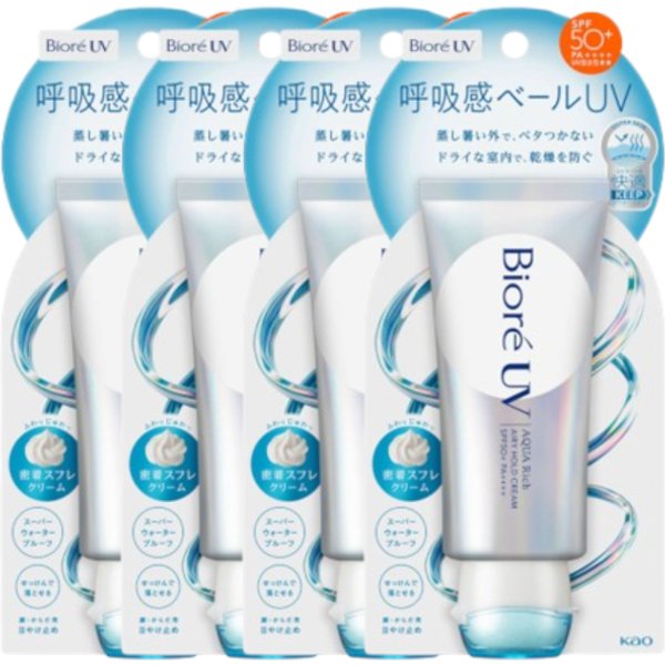 Kao - Biore UV Aqua Rich Airy Hold Cream SPF50+ PA++++ - 70g (4ea) Set