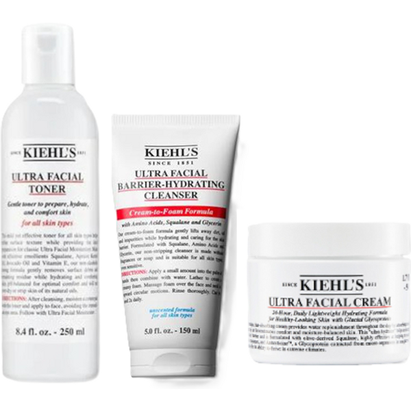 Kiehls - Ultra Facial Cleanser + Toner + Cream Set